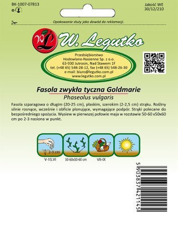 Nasiona Fasola Goldmarie Tyczna Szparagowa Mamut