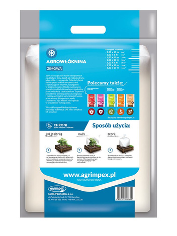 Agrowłóknina okryciowa zimowa biała UV P-50, 1,6 x 5 m