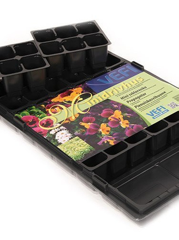 Miniszklarenka Plentiplant 53x32cm z 48 doniczkami i przykryciem