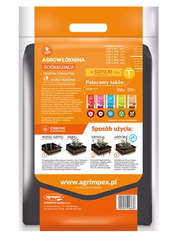 Agrowłóknina ściółkująca 1,6x5m + szpilki 10 szt. | z technologią Agromarina