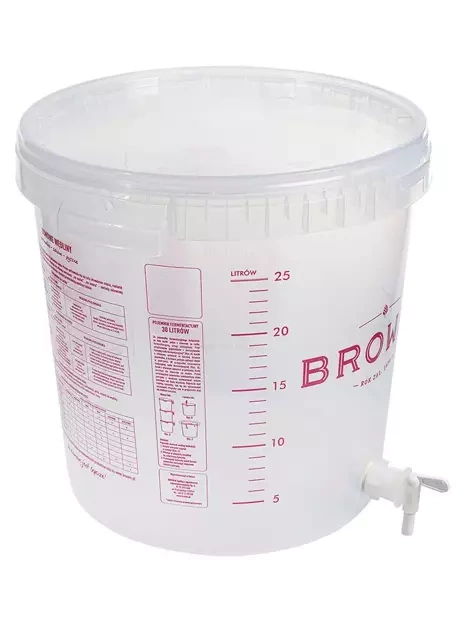 Pojemnik fermentacyjny z przykrywką i kranem 30L